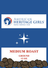 Load image into Gallery viewer, American Heritage Girls Medium Roast Ground or Whole Bean 12oz

