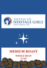 Load image into Gallery viewer, American Heritage Girls Medium Roast Ground or Whole Bean 12oz
