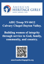Load image into Gallery viewer, American Heritage Girls Single Serve Cups 12ct 100% Colombian or Dark Roast
