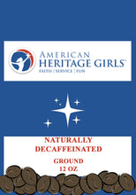 Load image into Gallery viewer, American Heritage Girls Naturally Decaffeinated Ground 12oz
