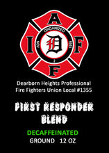 Load image into Gallery viewer, Dearborn Heights Professional Fire Fighters Union Local #1355 Naturally Decaffeinated Ground 12oz
