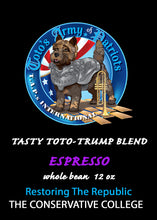 Load image into Gallery viewer, Tasty Toto Espresso Roast Whole Bean 12oz
